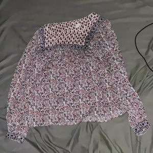 Long Sleeve Patterned Blouse